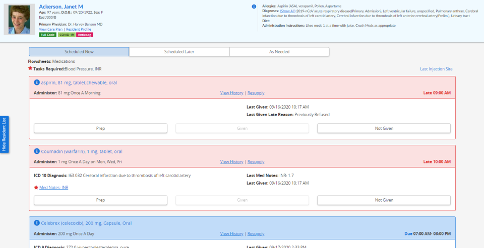 screenshot of MatrixCare Private Duty